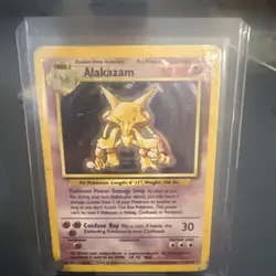 HP Alakazam Holo Rare Pokemon TCG Card 1/102 Base Set 1999 Unlimited - Image 1