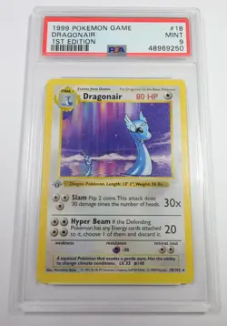 PSA 9 MINT 1999 Pokemon 1st Edition 18/102 Shadowless Dragonair Base Set #57202B - Image 1
