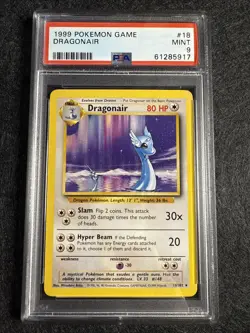 Pokemon 1999 Base Set Dragonair 18/102 PSA 9 Mint - Image 1