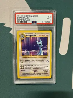 1999 Pokemon TCG Base Set Shadowless Dragonair #18/102 PSA 9 MINT - Image 1