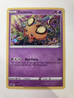 Pokemon TCG Sword & Shield Dedenne SWSH080 Black Star Promo Cosmos Holo - Image 1