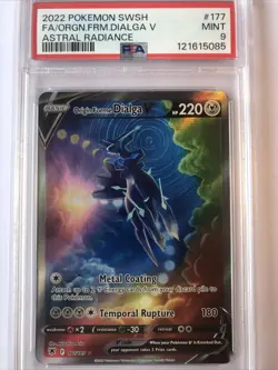 2022 Pokemon Sword & Shield Astral Radiance Origin Forme Dialga V #177/189 PSA 9 - Image 1