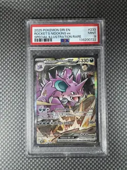 2025 Pokemon Team Rockets Nidoking TCG Card 233/182 Destined Rivals PSA 9 - Image 1