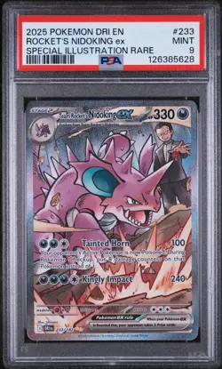 Team Rocket's Nidoking ex 233/182 SIR Pokemon Card PSA 9 Destined Rivals TCG CCG - Image 1