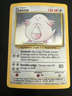 1999 Base Set Vintage Pokemon 2 Card Lot: Holo 1st Edition Machamp & Chansey - Image 4