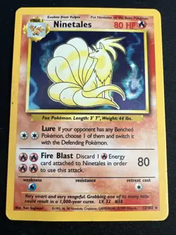 1999 Base Set Vintage Pokemon 2 Card Lot: Holo 1st Edition Machamp & Ninetales - Image 2