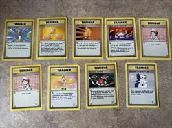 VINTAGE Pokemon lot of 7 TCG Base Set / Base Set 2 Trainer Card non holo WOTC - Image 1