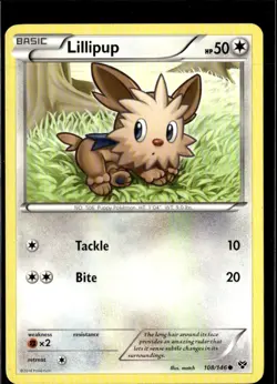 Pokemon Lillipup 108/146 XY Base Set Non Holo Common 2 Card Lot LP - Image 1