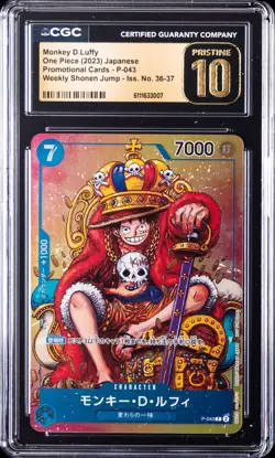 2023 ONE PIECE JPN PROMO CARDS #P-043 MONKEY D. LUFFY CGC 10 PRISTINE - Image 1