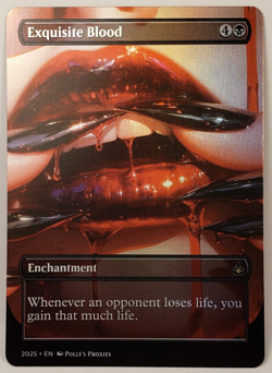Exquisite Blood FOIL Proxy Playtest Card with Custom Fantasy Art - Image 3