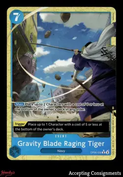 2024 One Piece Card Wings of Captain #OP06058 Gravity Blade Raging Tiger ALT ART - Image 1