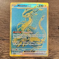 Miraidon ex 243/091 NM-M Hyper Rare Shiny Gold Pokemon SV Paldean Fates Card PSA - Image 1