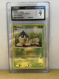 Pokemon Card 97/130 Seedot Diamond & Pearl Reverse Holo 2007 CGC 9 - Image 1