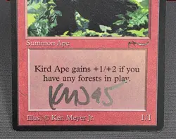 MTG Kird Ape- Signed -Arabian Nights Magic the Gathering Card # 040 - Image 4