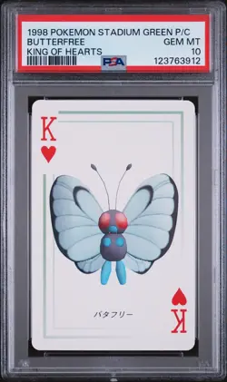 1998 POKEMON STADIUM GREEN VERSION PLAYING CARDS BUTTERFREE PSA 10 - Image 1