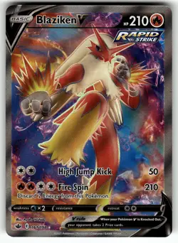 Blaziken V (Full Art) 161/198 SWSH06: Chilling Reign NM Pokemon Card TCG - Image 1