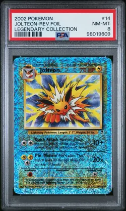 PSA 8 Jolteon 2002 Legendary (Collection) 14/110 Reverse Holo Pokemon Card - Image 1