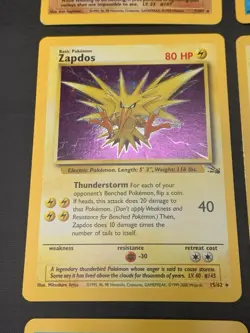 Vintage Holo Rare Pokemon Cards WOTC 1999 Base Set, Fossil, Jungle MP/HP Raichu - Image 5