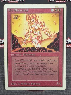 MTG Fire Elemental- DAMAGED -Unlimited Edition Magic the Gathering Card # 149 - Image 1
