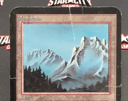 MTG Mountain (A)- DAMAGED -Alpha Magic the Gathering Card # 293 - Image 3