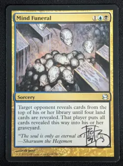 MTG Mind Funeral- Signed -Modern Masters Magic the Gathering Card # 181 - Image 1