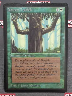 MTG Ironroot Treefolk- INKED -Beta Magic the Gathering Card # 204 - Image 1
