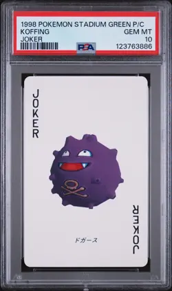 1998 POKEMON STADIUM GREEN VERSION PLAYING CARDS JOKER KOFFING PSA 10 - Image 1