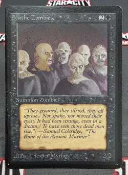 MTG Scathe Zombies- DAMAGED/INKED -Beta Magic the Gathering Card # 126 - Image 1