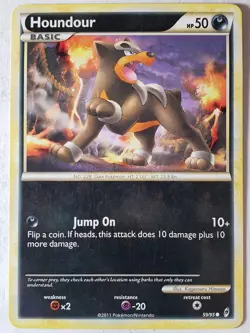 Houndour 59/95 LP - Call Of Legends Pokemon Card - Kagemaru Himeno Art - Image 1