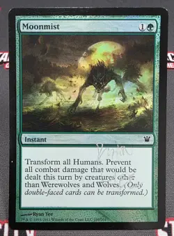 MTG FOIL Moonmist- WRITTEN ON -Innistrad Magic the Gathering Card # 195 - Image 1