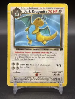 Pokemon Dark Dragonite TCG 1st Edition Non-Holo Card 22/82 - Image 1