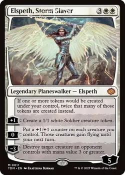 Elspeth, Storm Slayer NM MYTHIC Legendary MTG Tarkir: Dragonstorm [TDM] Regular - Image 1