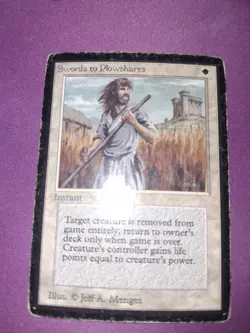 MtG Beta SWORDS TO PLOWSHARES LP/MP Magic the Gathering - Image 1