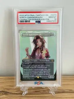 PSA 10 ~ AERITH GAINSBOROUGH 0374 (Borderless Foil) - MTG Final Fantasy FIN (b) - Image 1