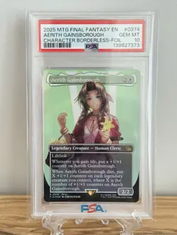 PSA 10 ~ AERITH GAINSBOROUGH 0374 (Borderless Foil) - MTG Final Fantasy FIN (b) - Image 3