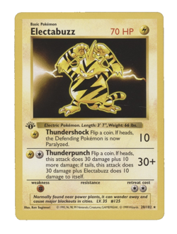 Pokemon 1st Edition Electabuzz 20/102 Base Set (Shadowless) Regular - Image 1