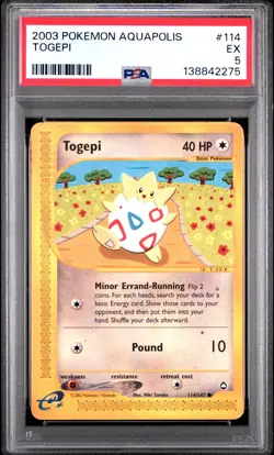 2003 POKEMON AQUAPOLIS #114 TOGEPI PSA 5 - Image 1