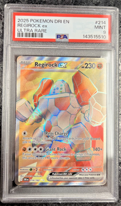 2025 POKEMON DESTINED RIVALS EN REGIROCK ex ULTRA RARE #214 💎 PSA 9 - Image 1