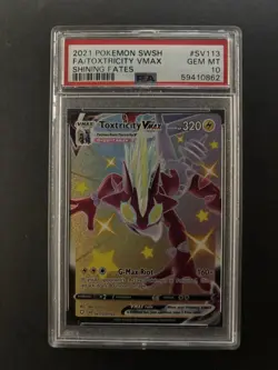 2021 Pokemon SWSH #SV113 FA/Toxtricity VMAX Shining Fates PSA 10 - Image 1