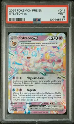 2025 POKEMON PRE EN-PRISMATIC EVOLUTIONS #041 SYLVEON EX PSA 9 - Image 1