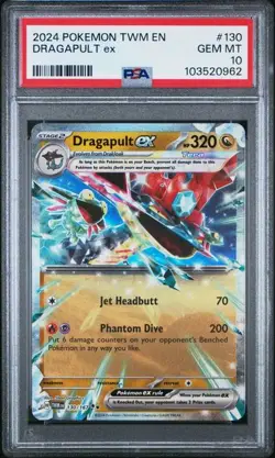 2024 POKEMON TWM EN #130 DRAGAPULT EX PSA 10 TWILIGHT MASQUERADE - Image 1
