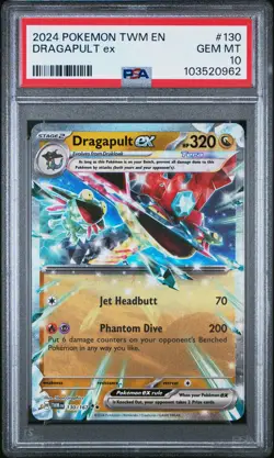 2024 POKEMON TWM EN #130 DRAGAPULT EX PSA 10 TWILIGHT MASQUERADE - Image 2