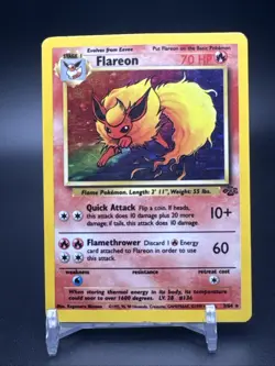Flareon 3/64 - Jungle Unlimited Holo Rare Pokemon TCG Vintage - Image 1