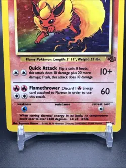 Flareon 3/64 - Jungle Unlimited Holo Rare Pokemon TCG Vintage - Image 3