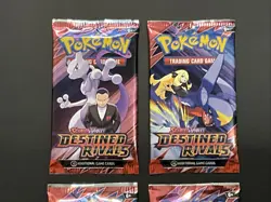 Pokemon DESTINED RIVALS Sealed Booster Pack Art Set Bundle Lot of 4 - Image 2