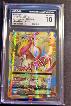 2016 Pokemon Evolutions M Pidgeot EX (Full Art) 105/108 Holo CGC 10 - Image 1