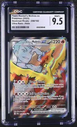 Team Rocket's Moltres EX *CGC 9.5* Ultra Rare *Destined Rivals*#208*2025*Pokemon - Image 1