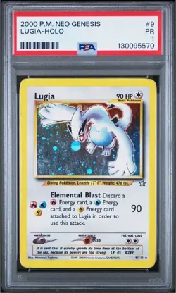 Pokemon Lugia Neo Genesis Holo 9/111 PSA 1 PR 2000- Freshly Graded! - Image 1