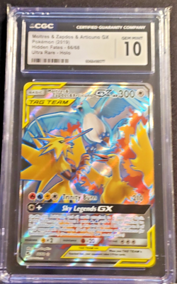 2019 Pokemon Moltres & Zapdos & Articuno GX 66/68 Full Art CGC 10 (B) - Image 1