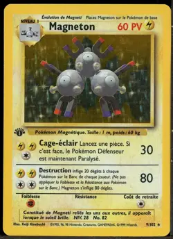 1999 Pokemon Game 1st Edition #9 Magneton Holo - Image 1